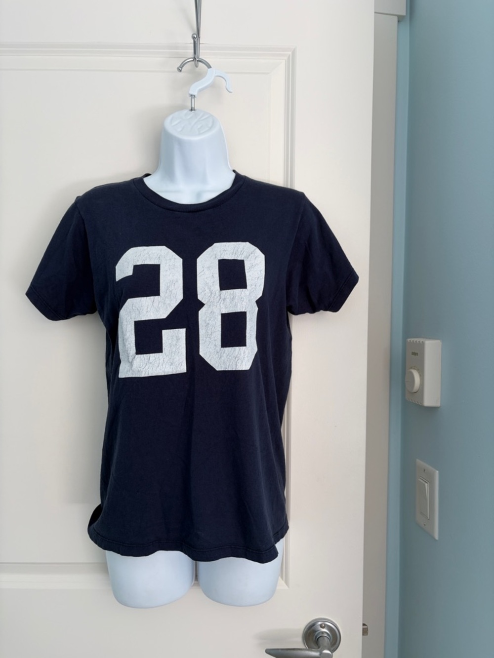 Brandy Melville Black Graphic Tee with White '28' Front